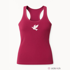 One Teaspoon Logo Bower Bird Rib Singlet Merlot Wine‎ Size M